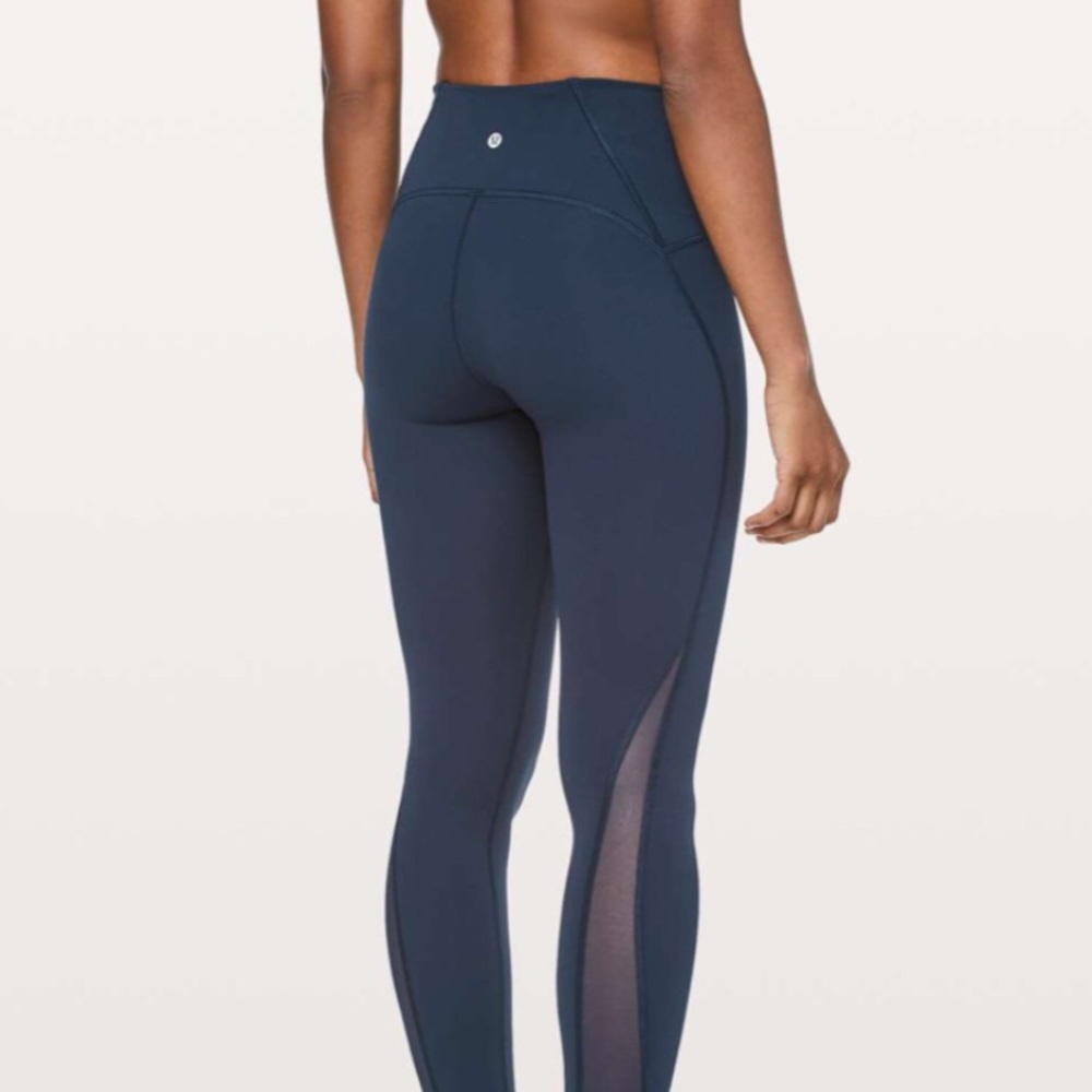 Lululemon traintimes mesh leggings navy blue size2